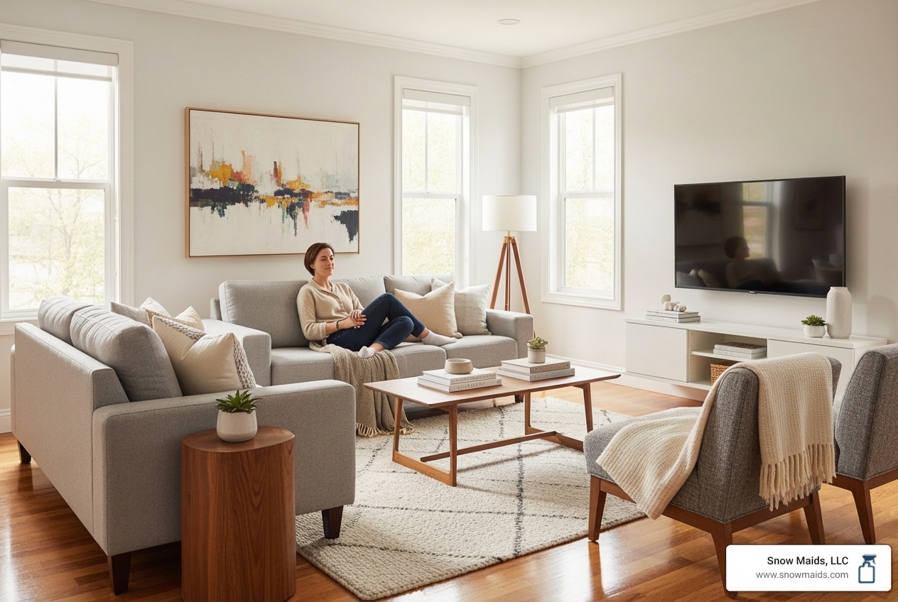 infographic showing three icons: a clock with "2-4 Hour Response Time", a checkmark with "Professional Results", and a relaxed person with "Reclaim Your Day" - same day house maid service in lakewood, co