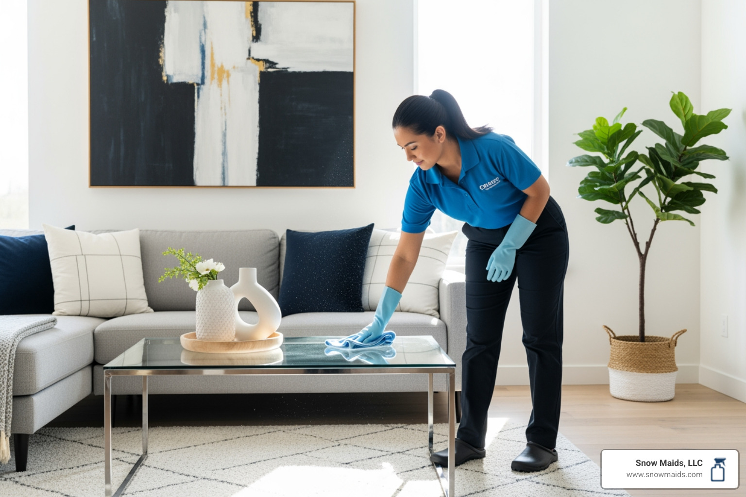 detailed infographic showing the same day housekeeping process: step 1 shows a clock at 10am with a phone icon for booking, step 2 shows a 2-4 hour waiting period with a calendar, step 3 shows cleaning professionals arriving with supplies, step 4 shows various rooms being cleaned simultaneously, and step 5 shows a satisfied homeowner returning to a sparkling clean home by evening, with icons representing communication, speed, and quality throughout - same day housekeeping services in lakewood, co