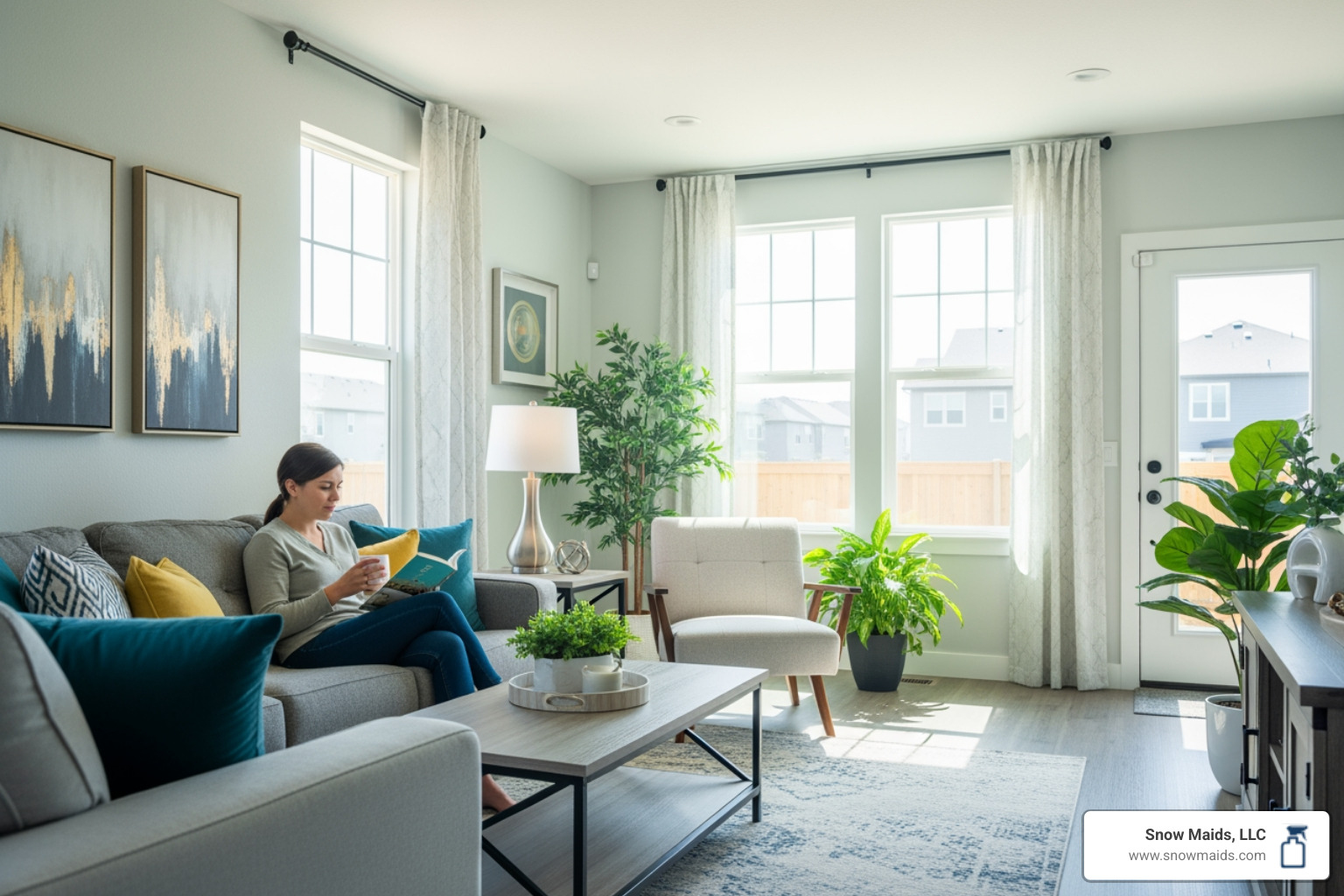 Infographic showing benefits of professional maid services: Time savings, consistent quality, trained professionals, eco-friendly options, satisfaction guarantees, and flexible scheduling for Highlands Ranch homes - Who are the top-rated maid services in Highlands Ranch?"