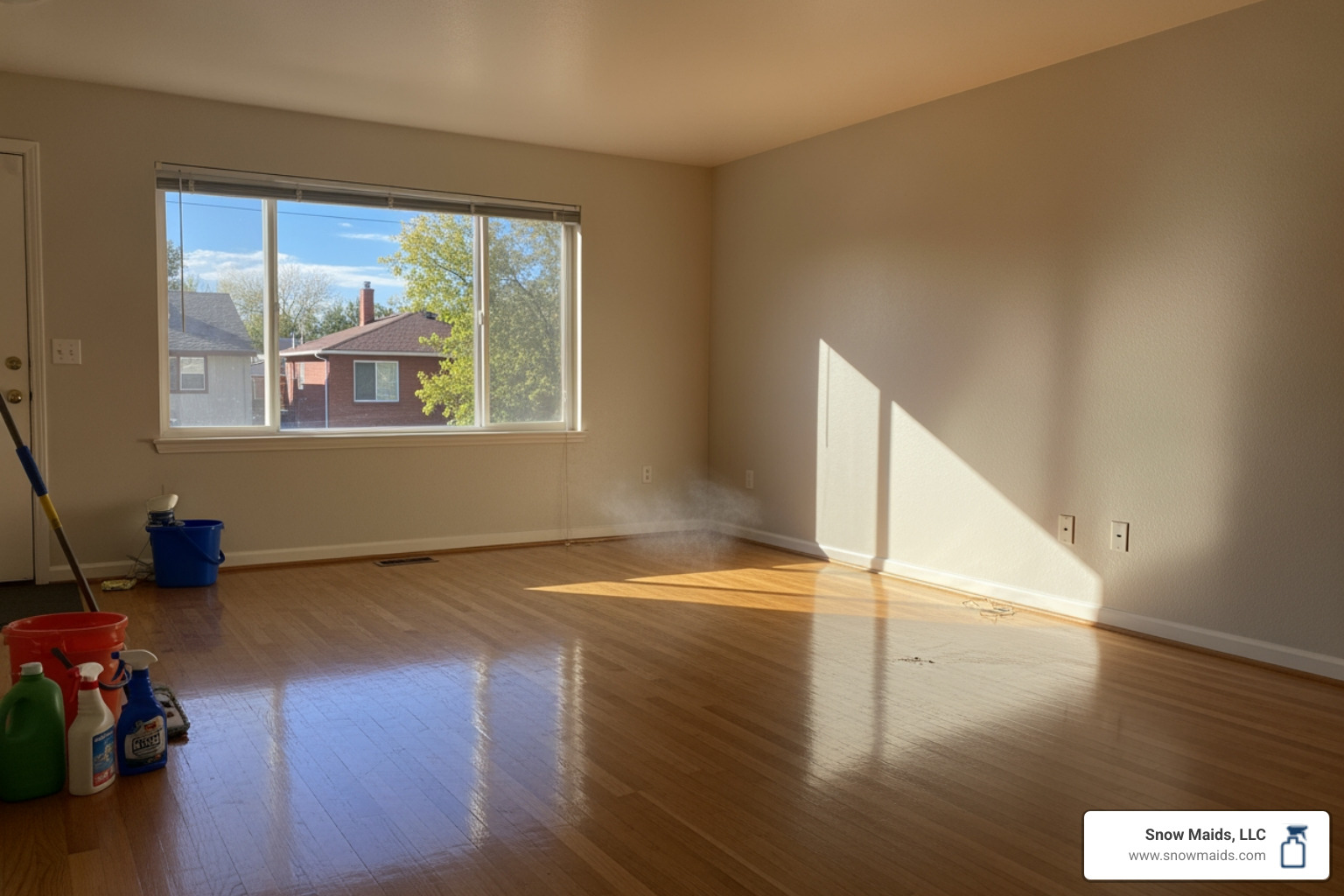 Infographic showing three levels of cleaning: Regular Cleaning (surface dusting, vacuuming, basic kitchen and bathroom cleaning), Deep Cleaning (detailed scrubbing, baseboards, inside appliances, grout cleaning), and Move-Out Cleaning (all deep cleaning tasks plus inside cabinets, drawers, closets, window tracks, and requirements for empty properties) - move-out cleaning in littleton, co