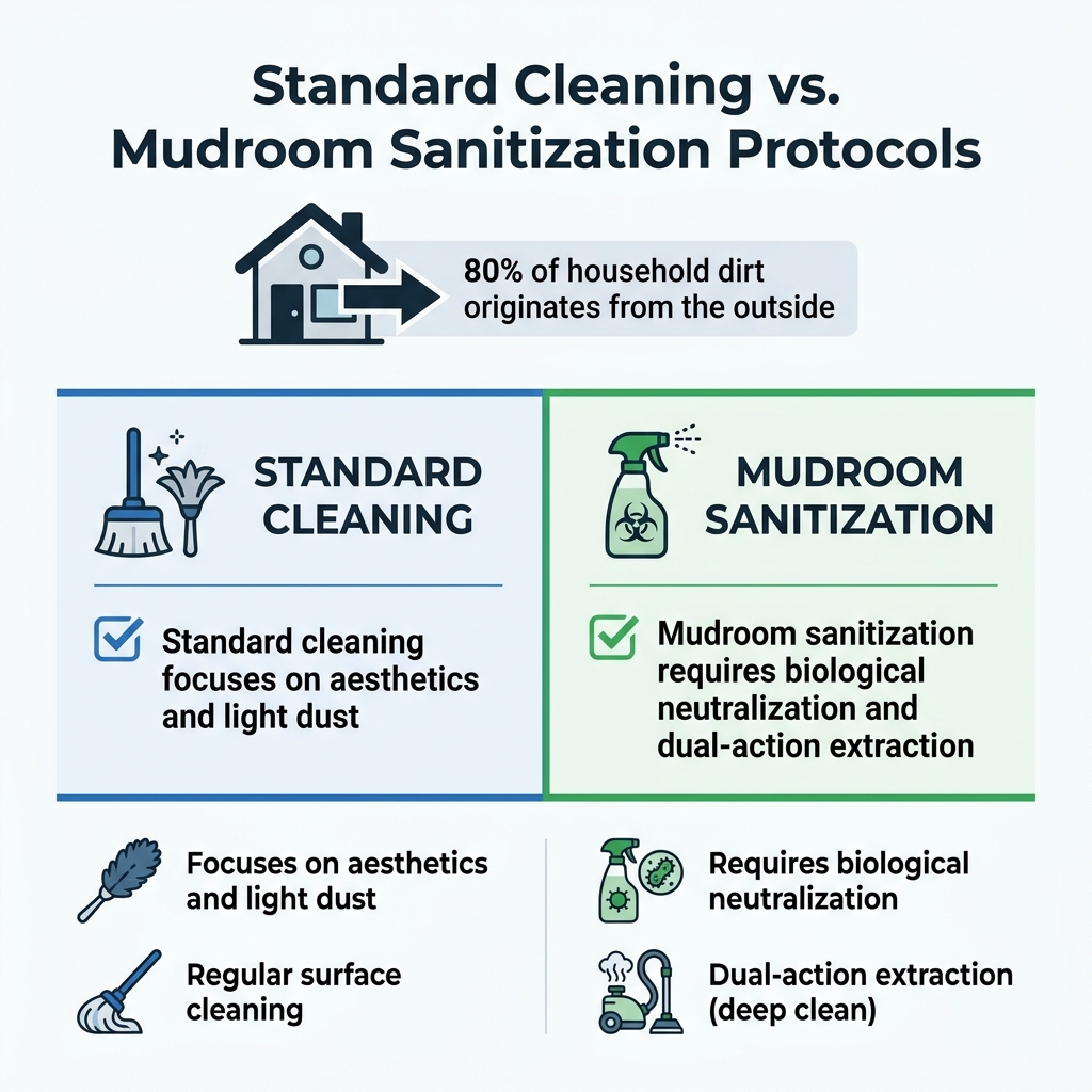 Standard Cleaning vs. Mudroom Sanitization Protocols