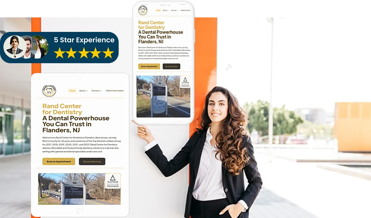 A woman is standing next to a sign.