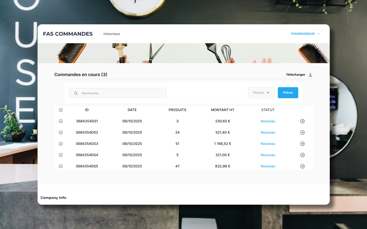 Commandes fournisseurs - FAS
