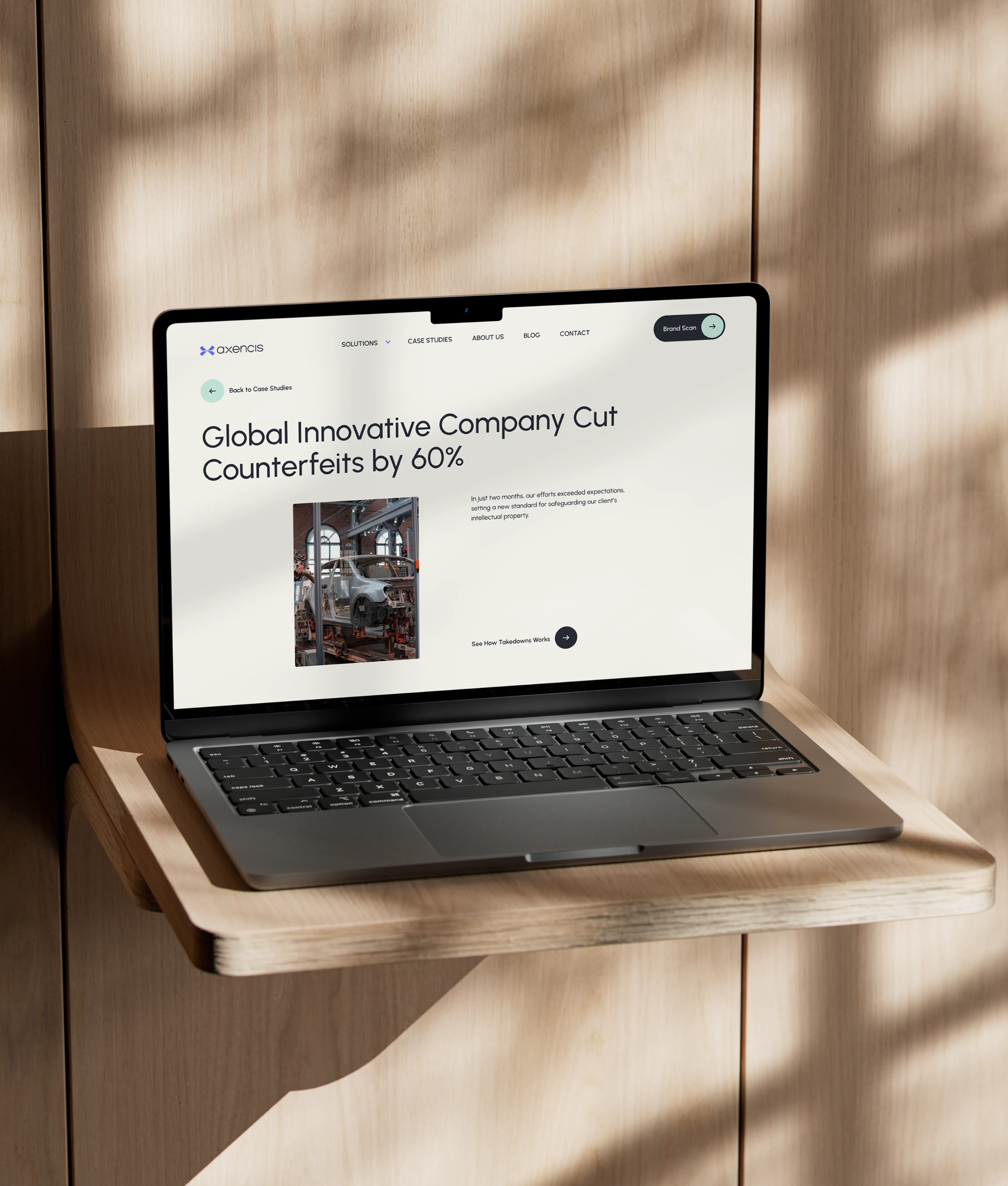 The desktop mockup case study visualization
