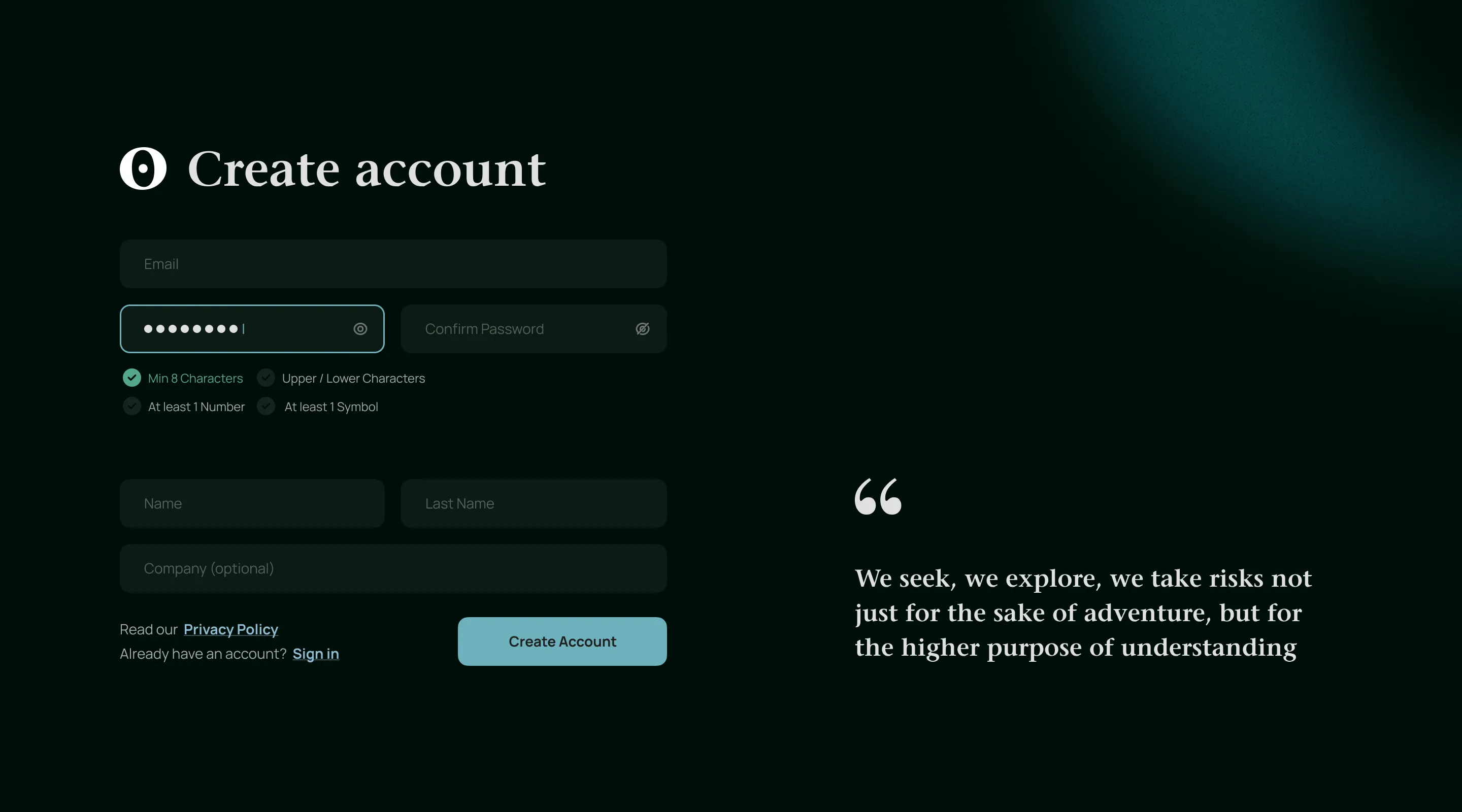 create account