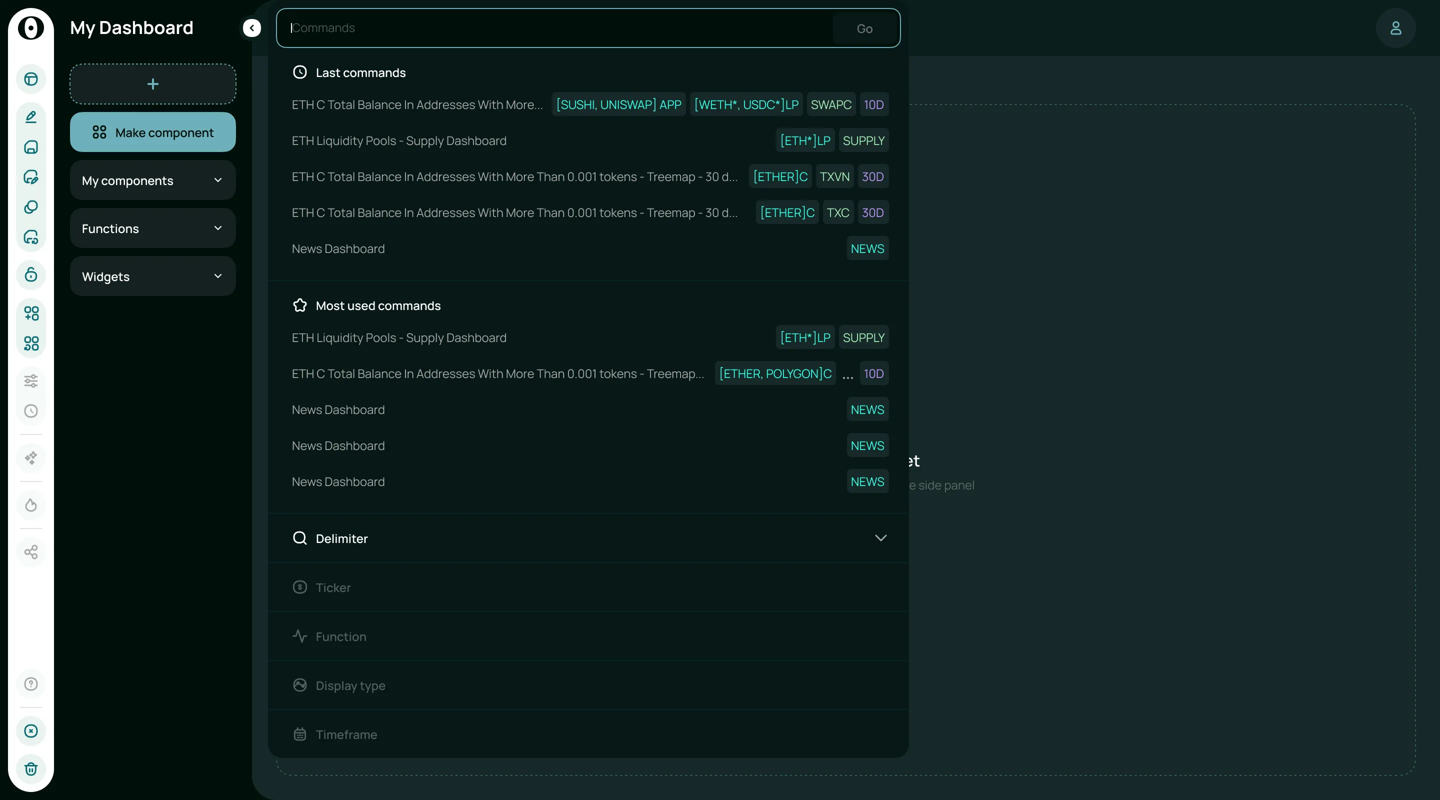 Dashboard page