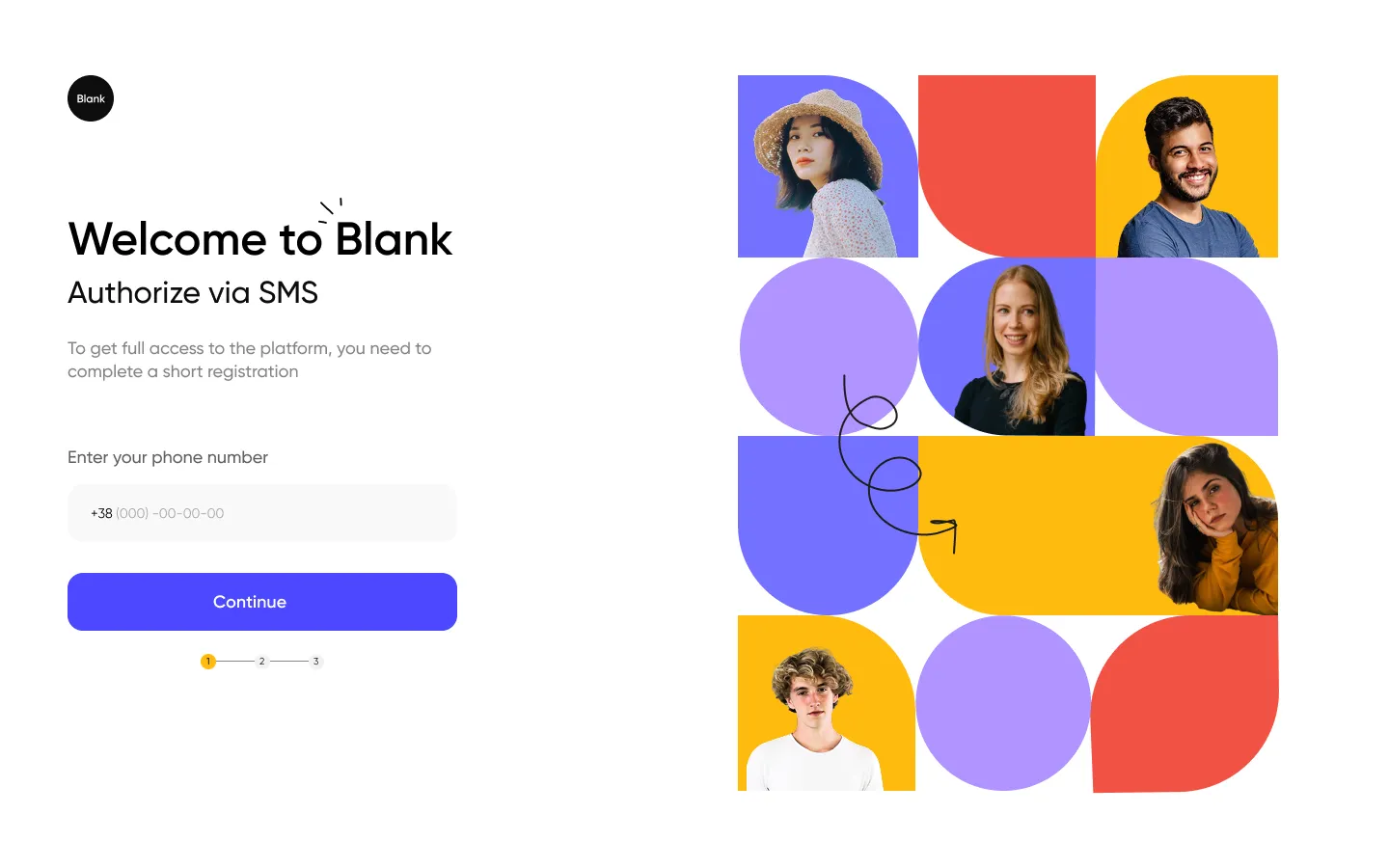 Welcome screen