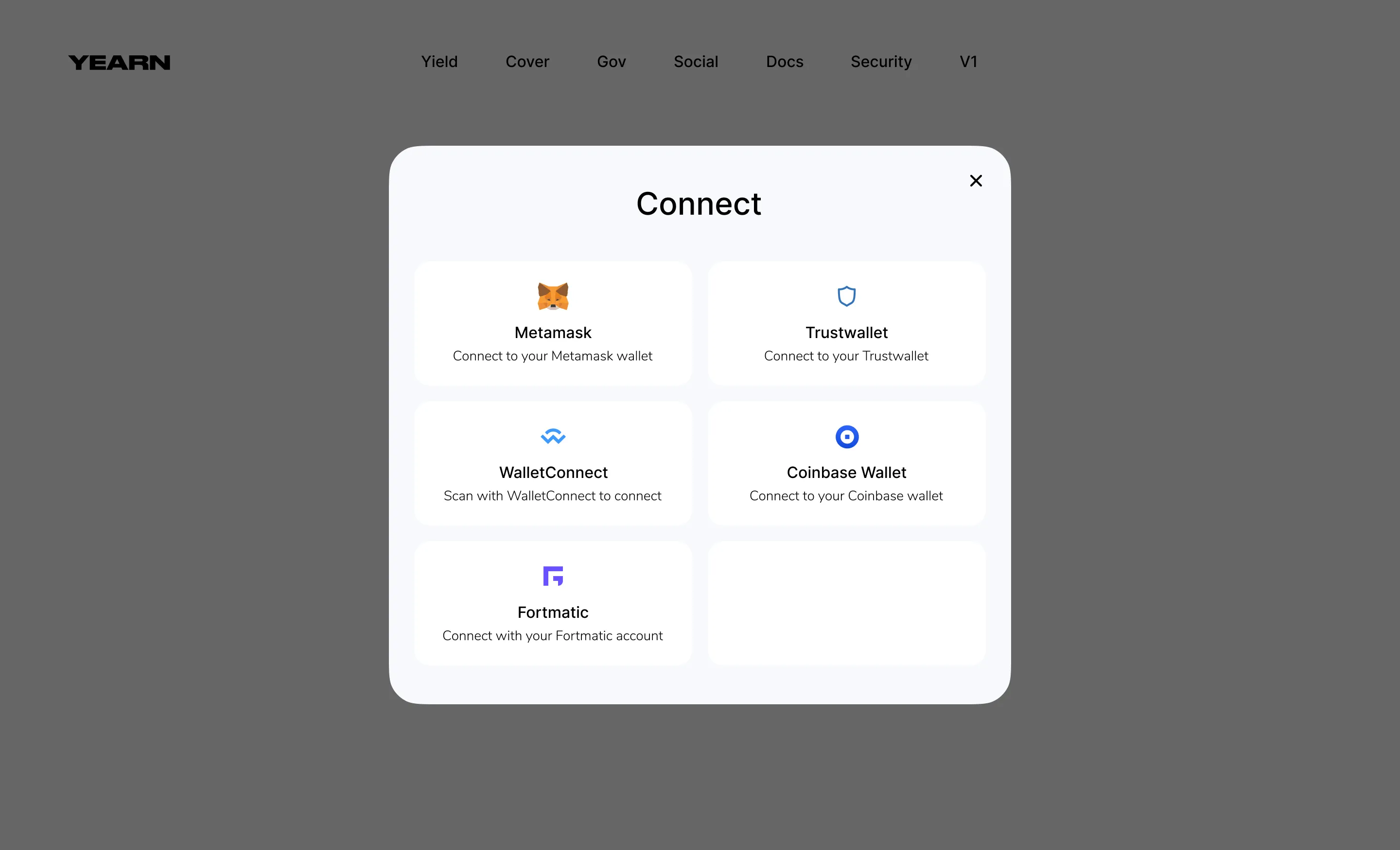 Connect Wallet Screen