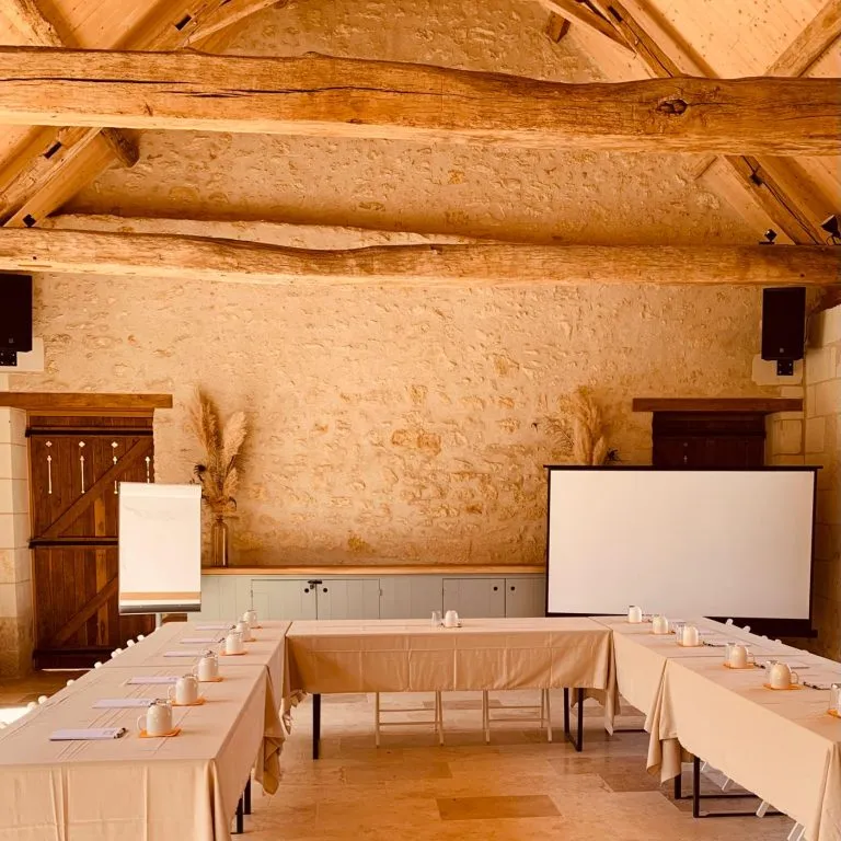 La salle de réception lors d'un séminaire d'entreprise - 24 couchages, plus de 100 personnes dans la salle