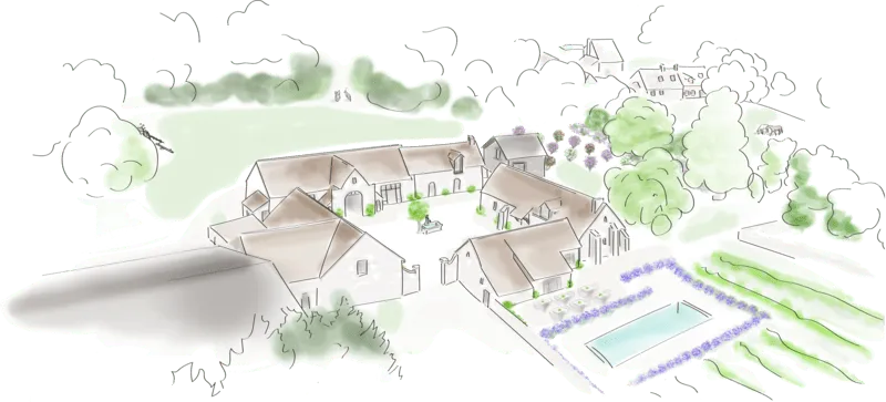 Plan en dessin du Grand Breuil - gîte grande capacité à 2h de Paris