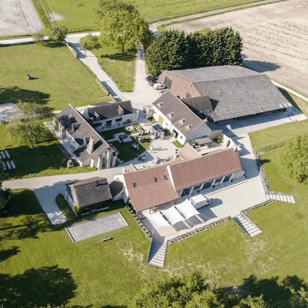 Gîte grand capacité en Indre-et-Loire - Vue du ciel