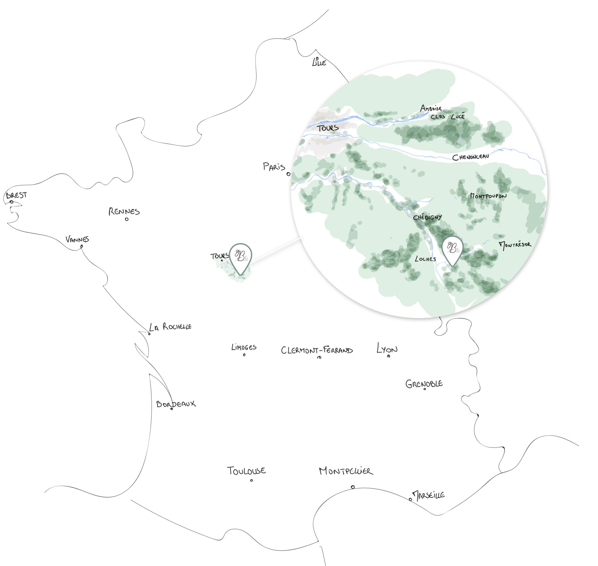 Idéalement situé à 2h de Paris et 45 minutes de Tours : le domaine de Grand Breuil accueil : mariage, séminaire d'entreprise, team-building et vacances en famille ou entre amis