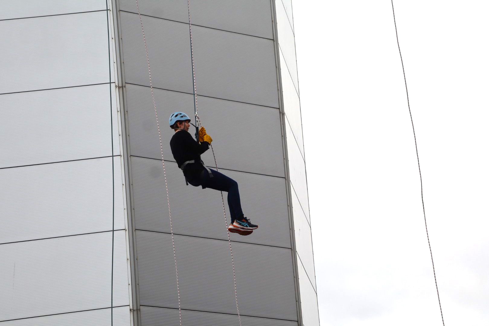 Nicol of Skene's Quantity Surveyor, Faye Stewart, abseiled for charity.
