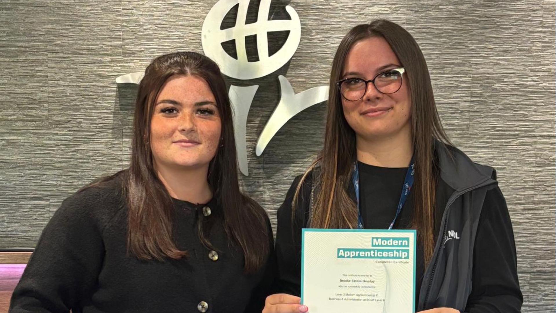Celebrating success as Brooke and Mollie complete their Modern Apprenticeships