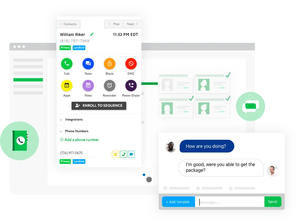 Contacts and conversations in one place