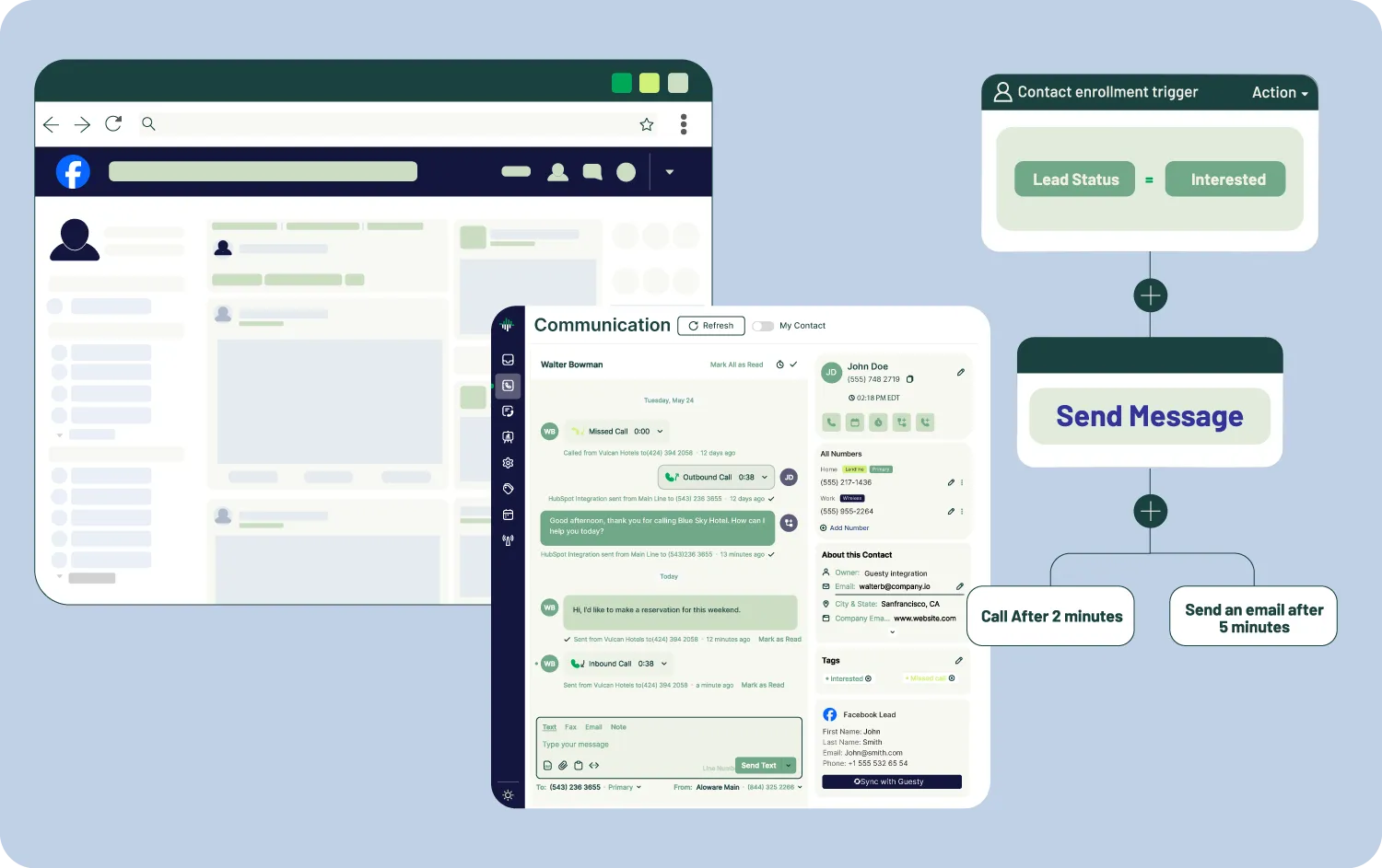 automated communication workflow integrating