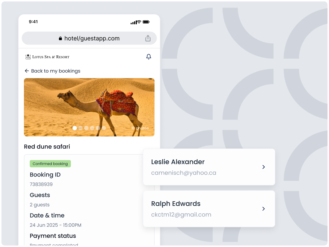 Booking details page in Triparound guest app