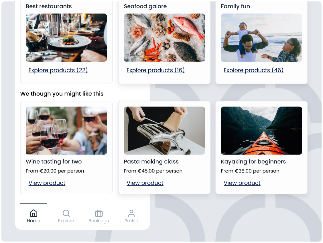 List of upsells in Triparound guest app