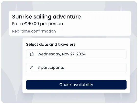 Activity booking button in the Triparound digital concierge