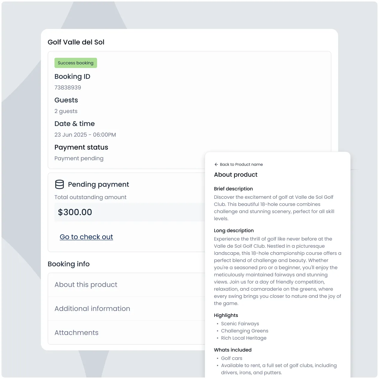 Detailed activity descriptions in the Triparound digital concierge