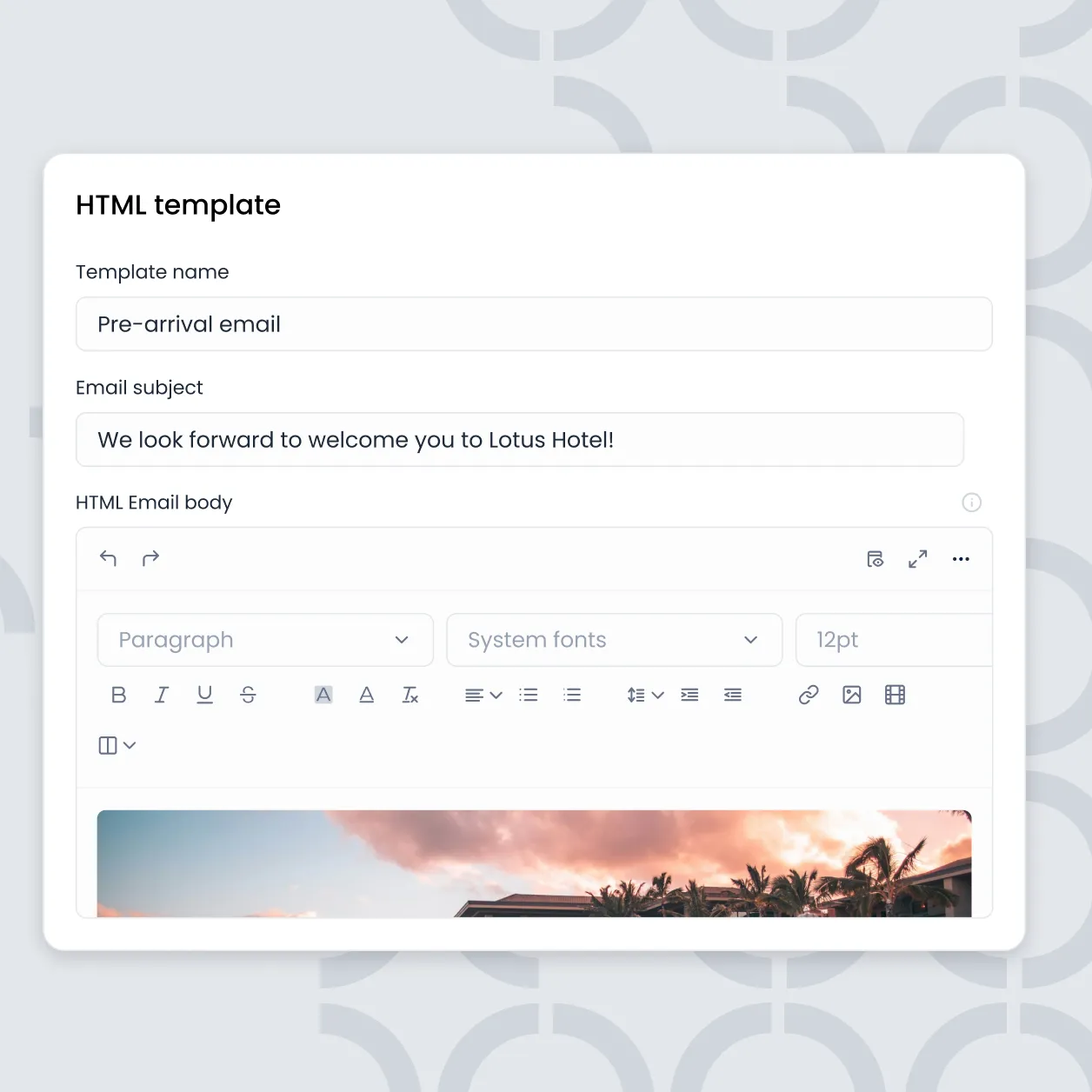 Messaging automation template in Triparound's vacation rental guest experience software