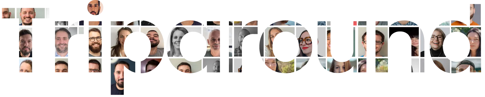 Triparound logo with photos of people working at Triparound
