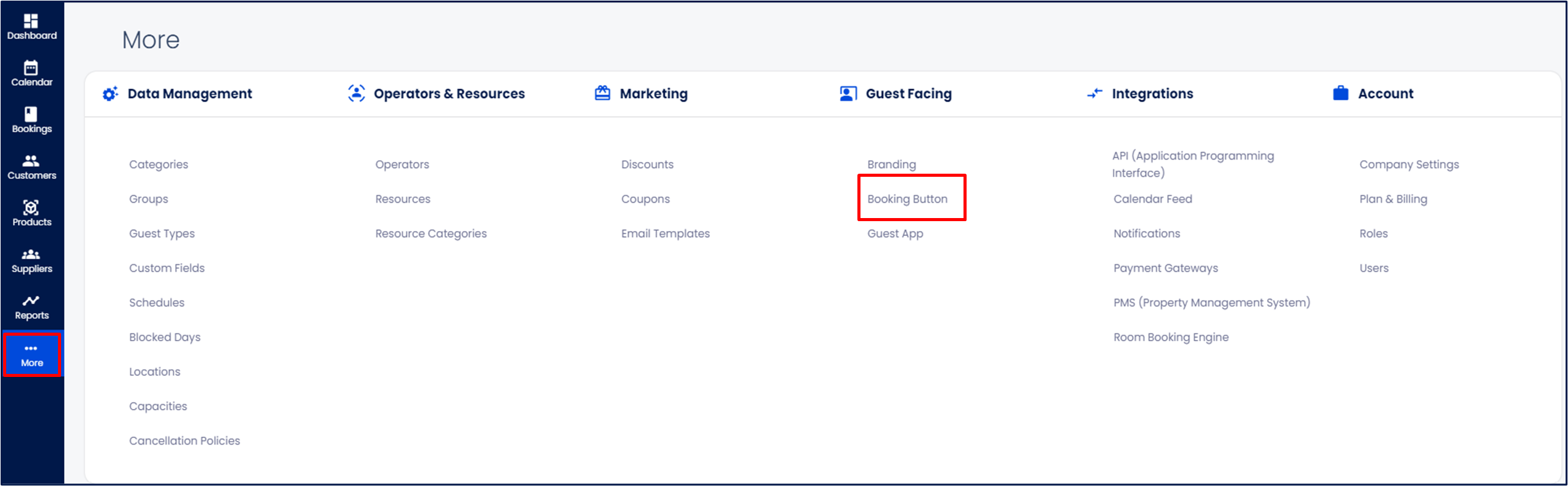 Screenshot of Triparound platform options