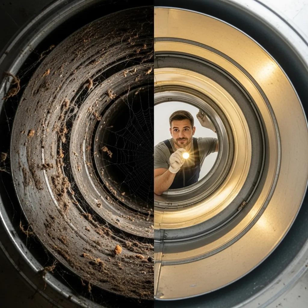 Clean air ducts demonstrating the benefits of regular air duct cleaning