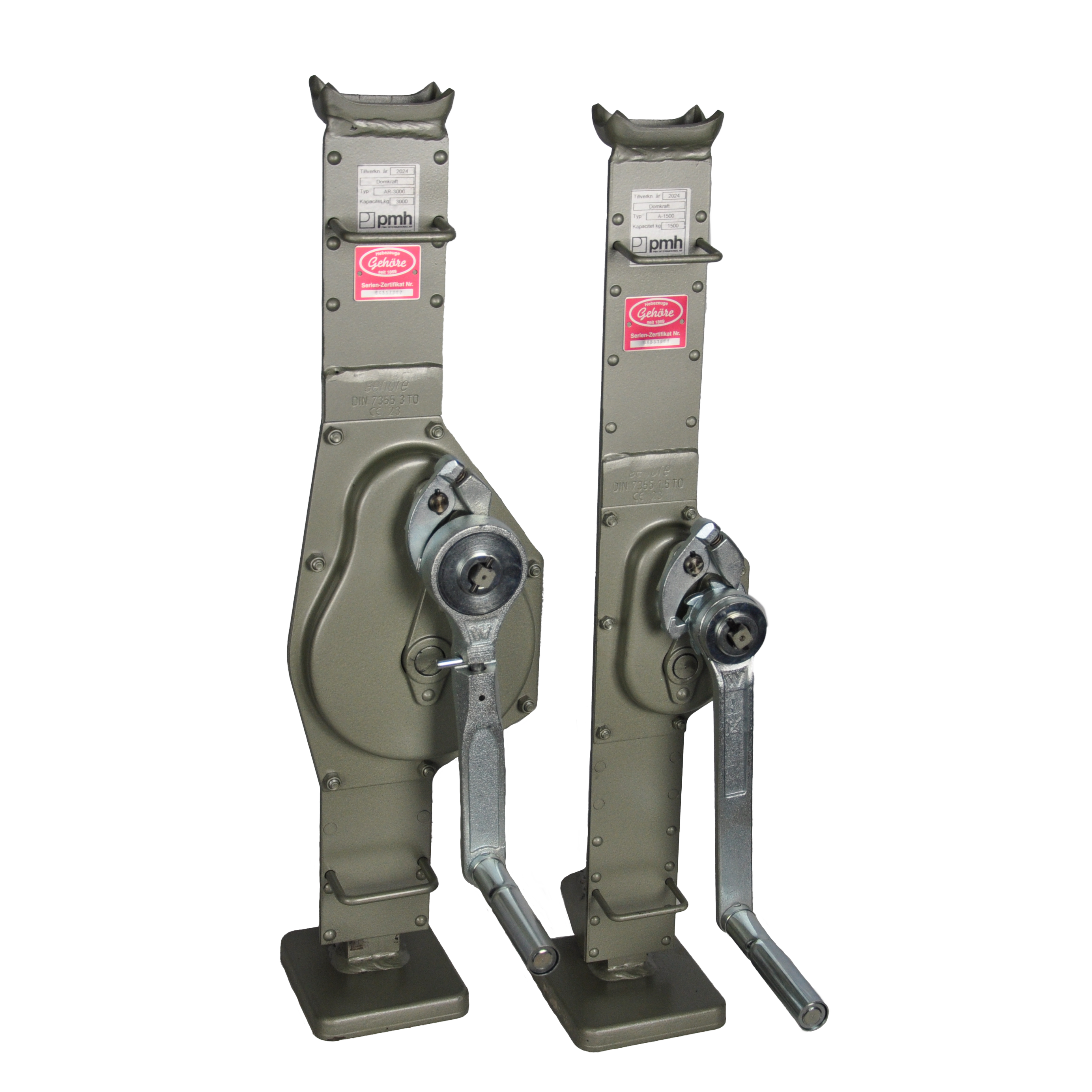 Kuggstångsdomkraft från PMH med standard vev och pumpvev