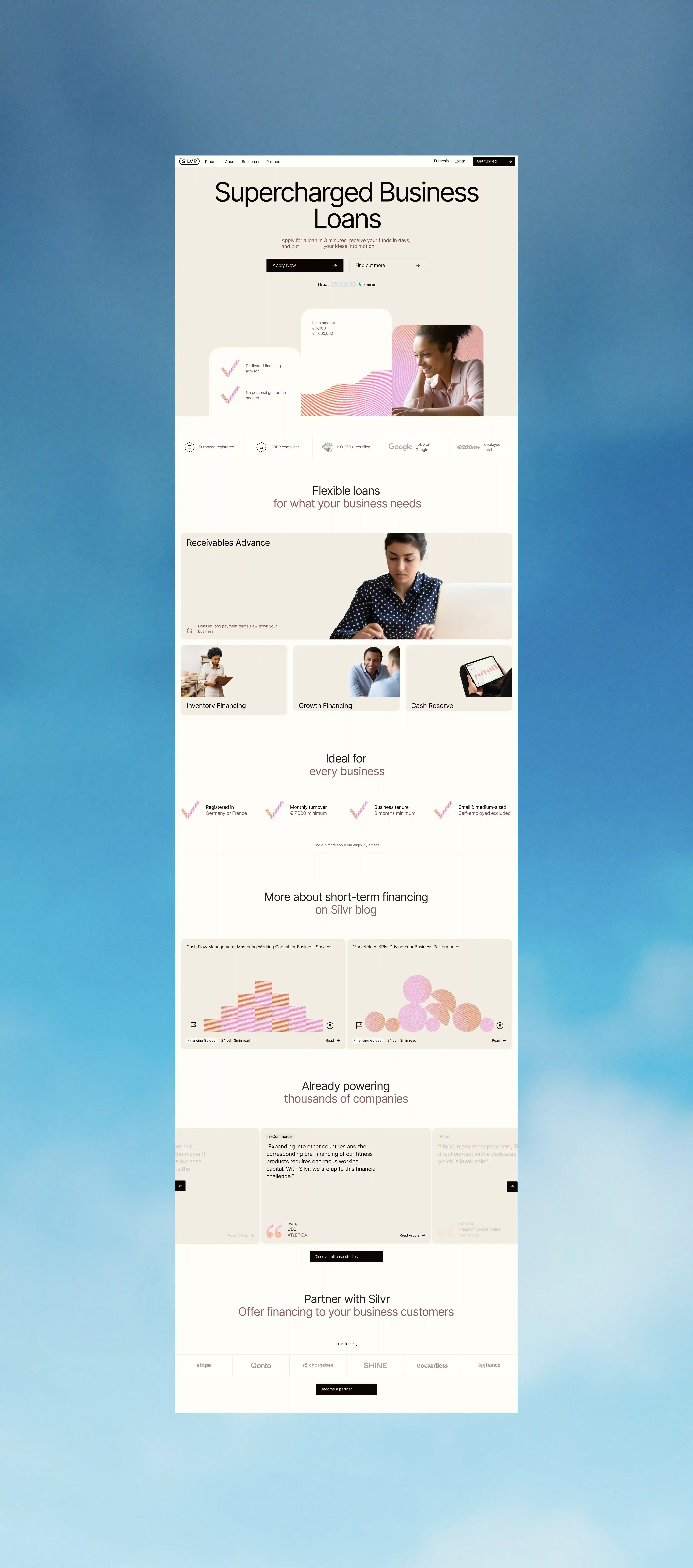 Figma of Silvr Homepage