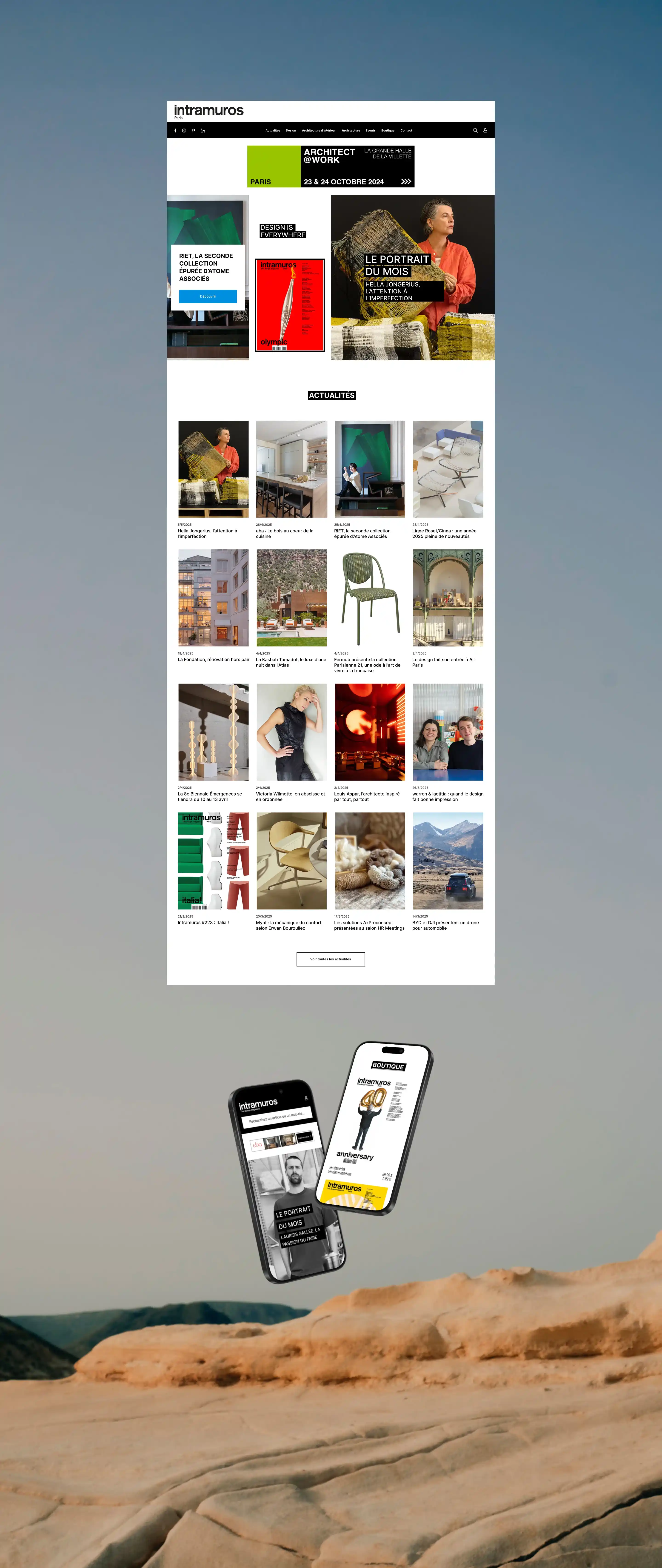 Intramuros website on mobile and full page 