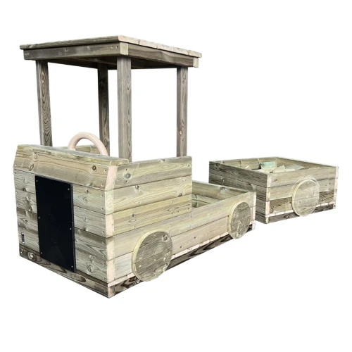 Outdoor Wooden Truck and Trailer for Children