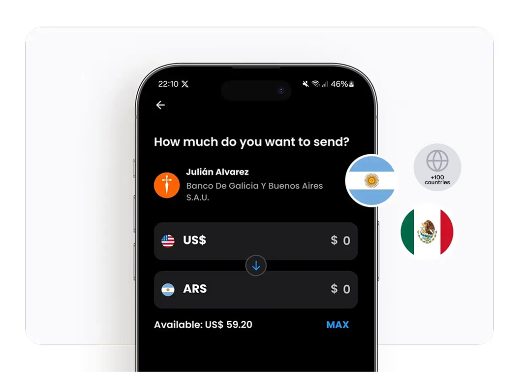 Withdraw in local currency to an account in your name