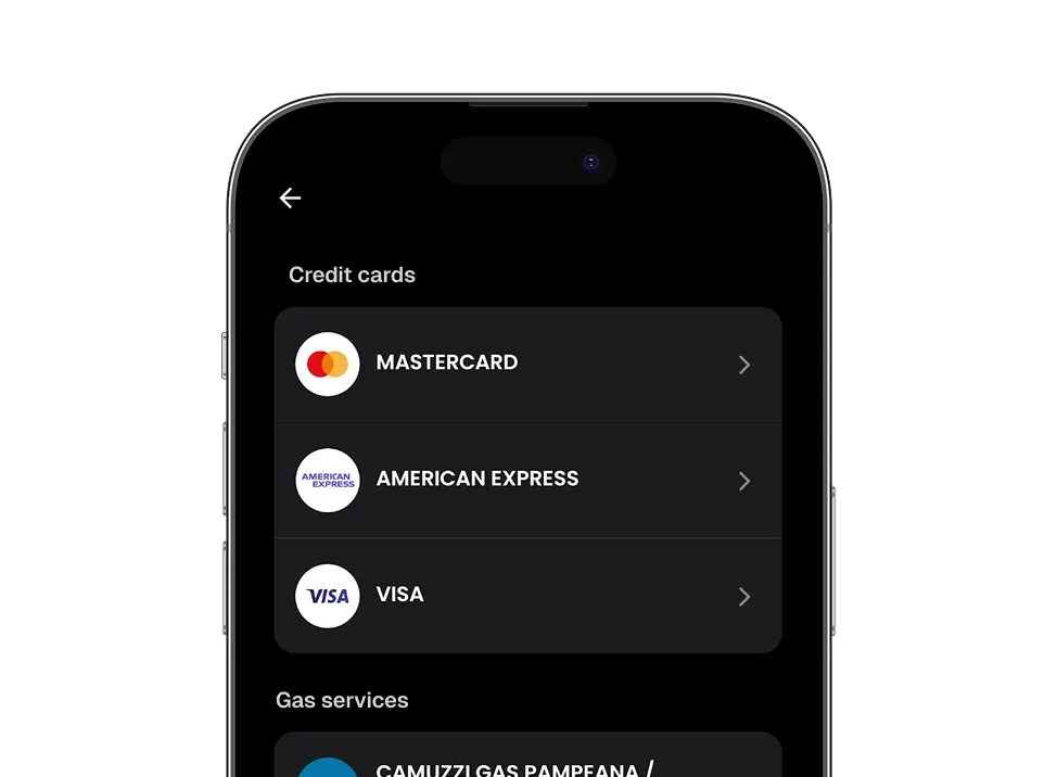 services available for payment on wallbit