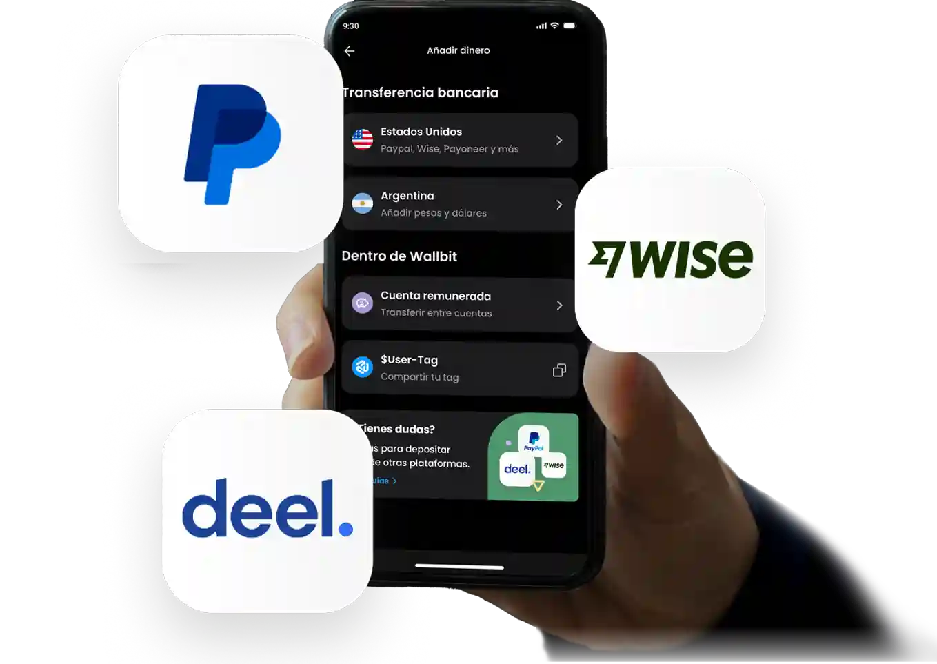 wallbit application section transfers