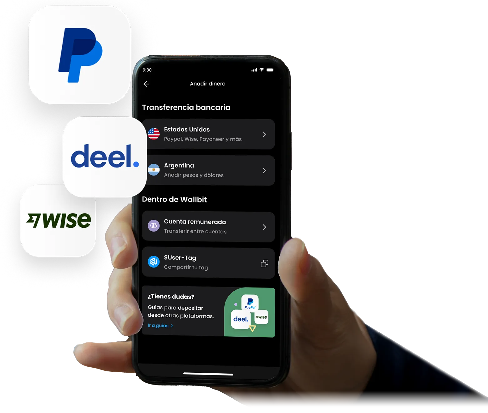 wallbit application section transfers