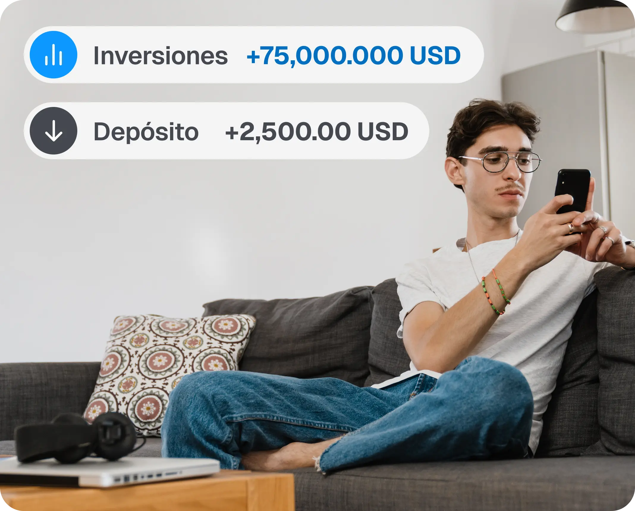 usuario de wallbit visualizando sus inversiones