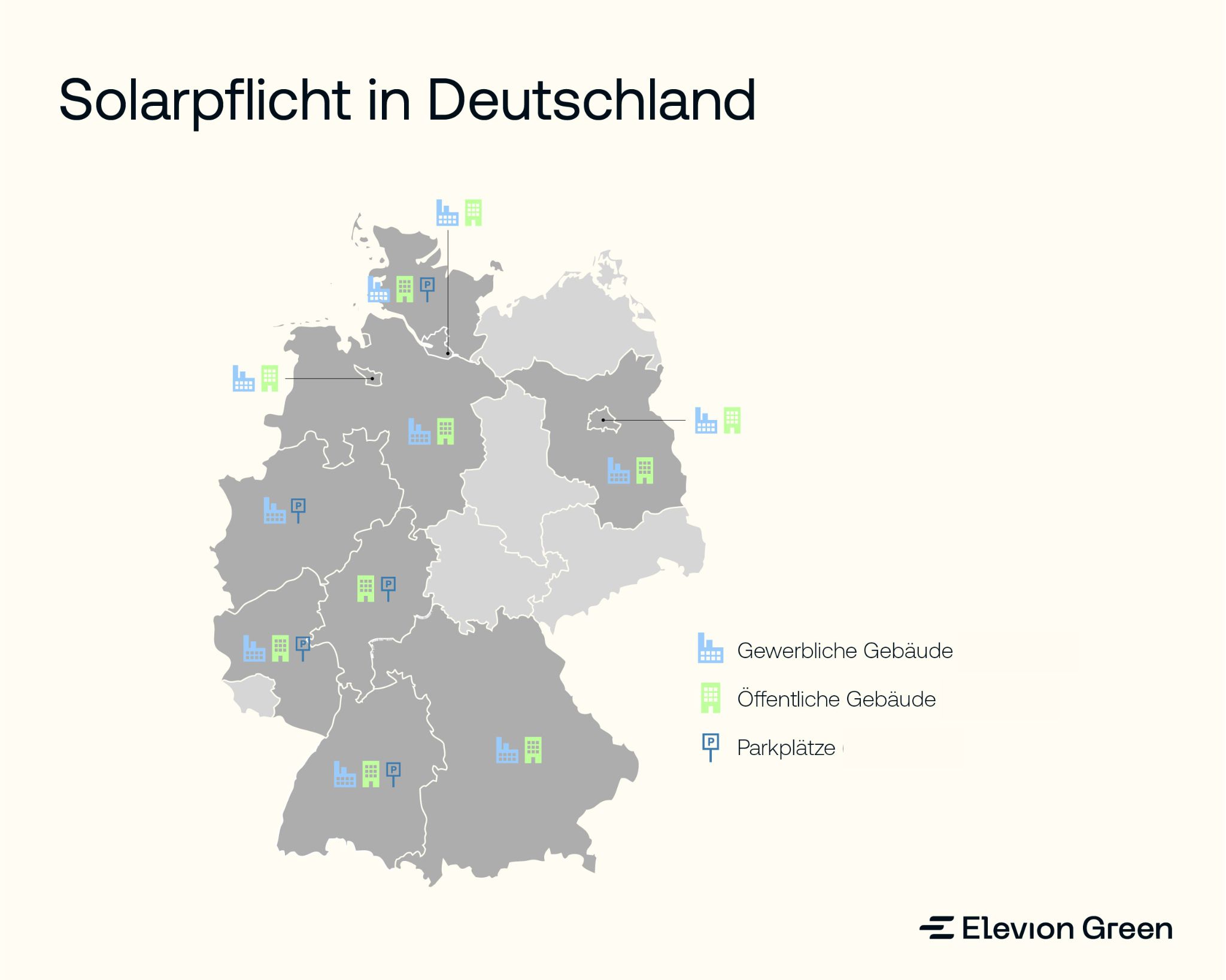 In welchen Bundesländern gilt eine Solarpflicht für Unternehmen?