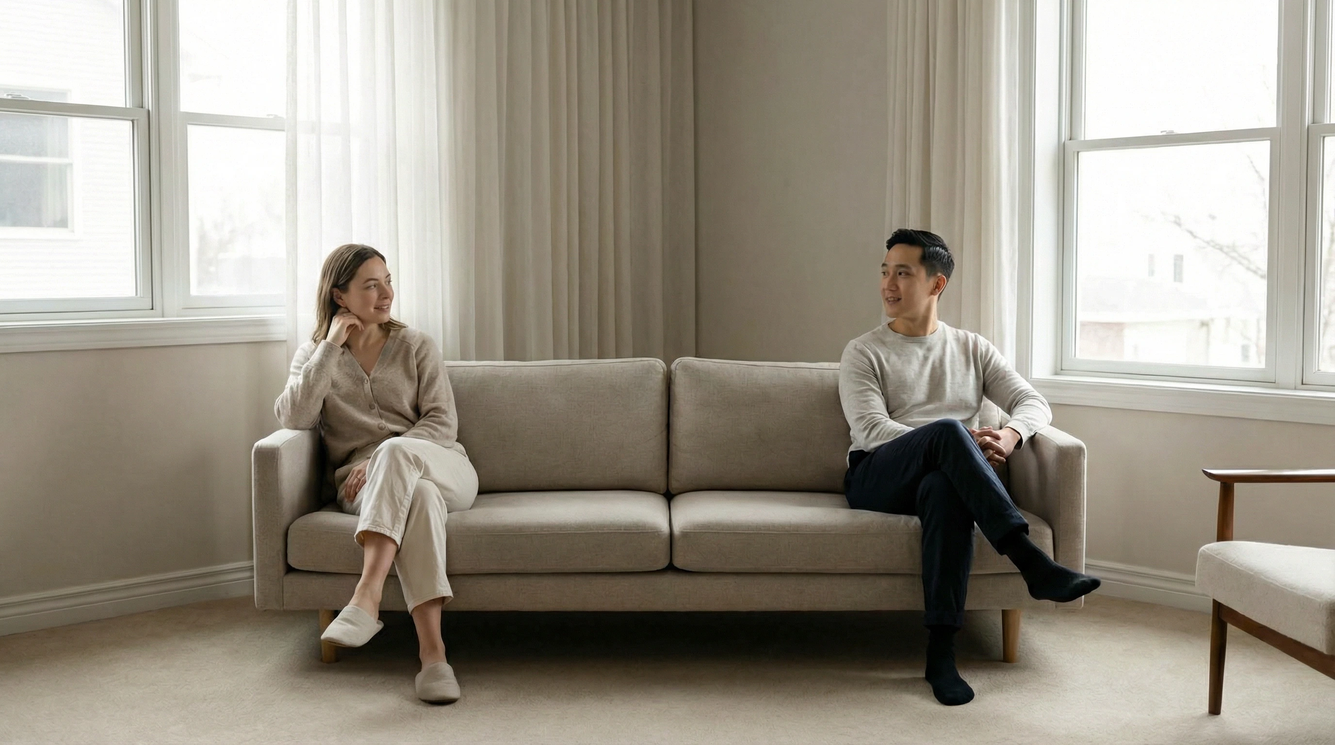 Selbstverlust in einer Beziehung – Person fühlt sich emotional distanziert und reflektiert ihre Situation