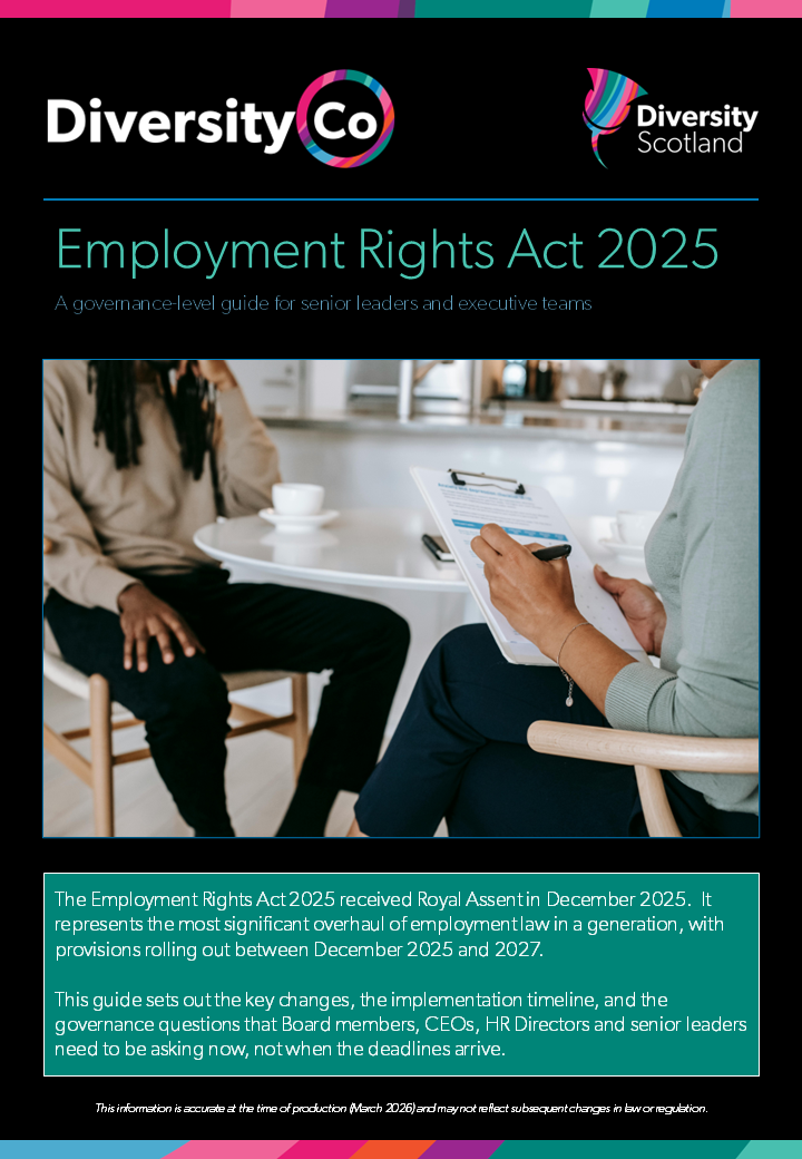 Cover page of the PDF titled Employment Rights Act: Governance Guide for Senior Leaders