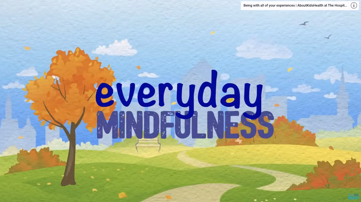 Fall park scene, mindfulness title






