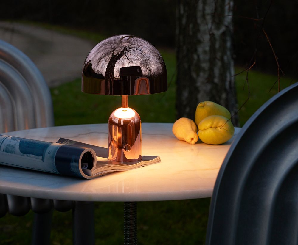 Bell Portable Copper table lamp by Tom Dixon
