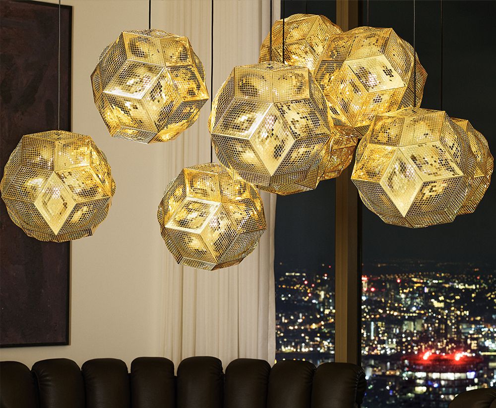 Gold Puff Pendant Mega System by Tom Dixon