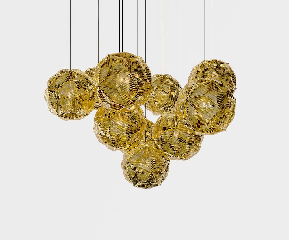 Gold Puff Pendant Mega System by Tom Dixon
