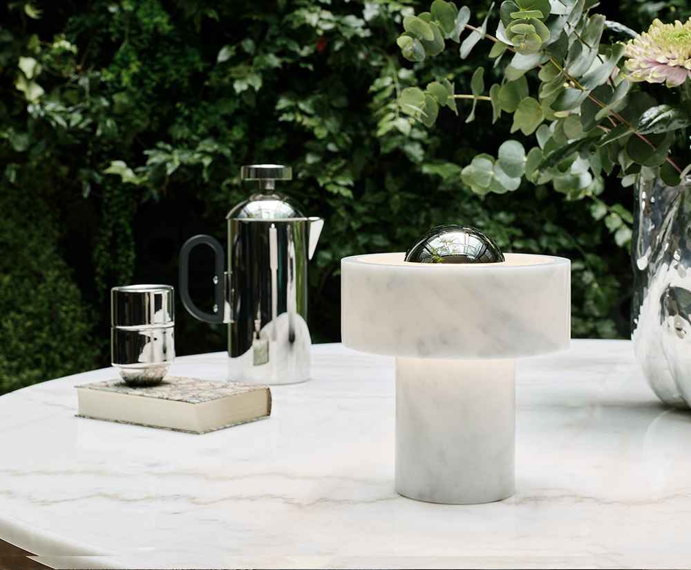 Stone Portable Silver LED by Tom Dixon