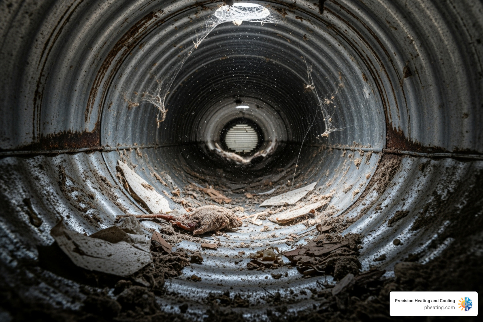 dirty, dusty air duct interior - allergy relief duct cleaning dirty, dusty air duct interior - allergy relief duct cleaning