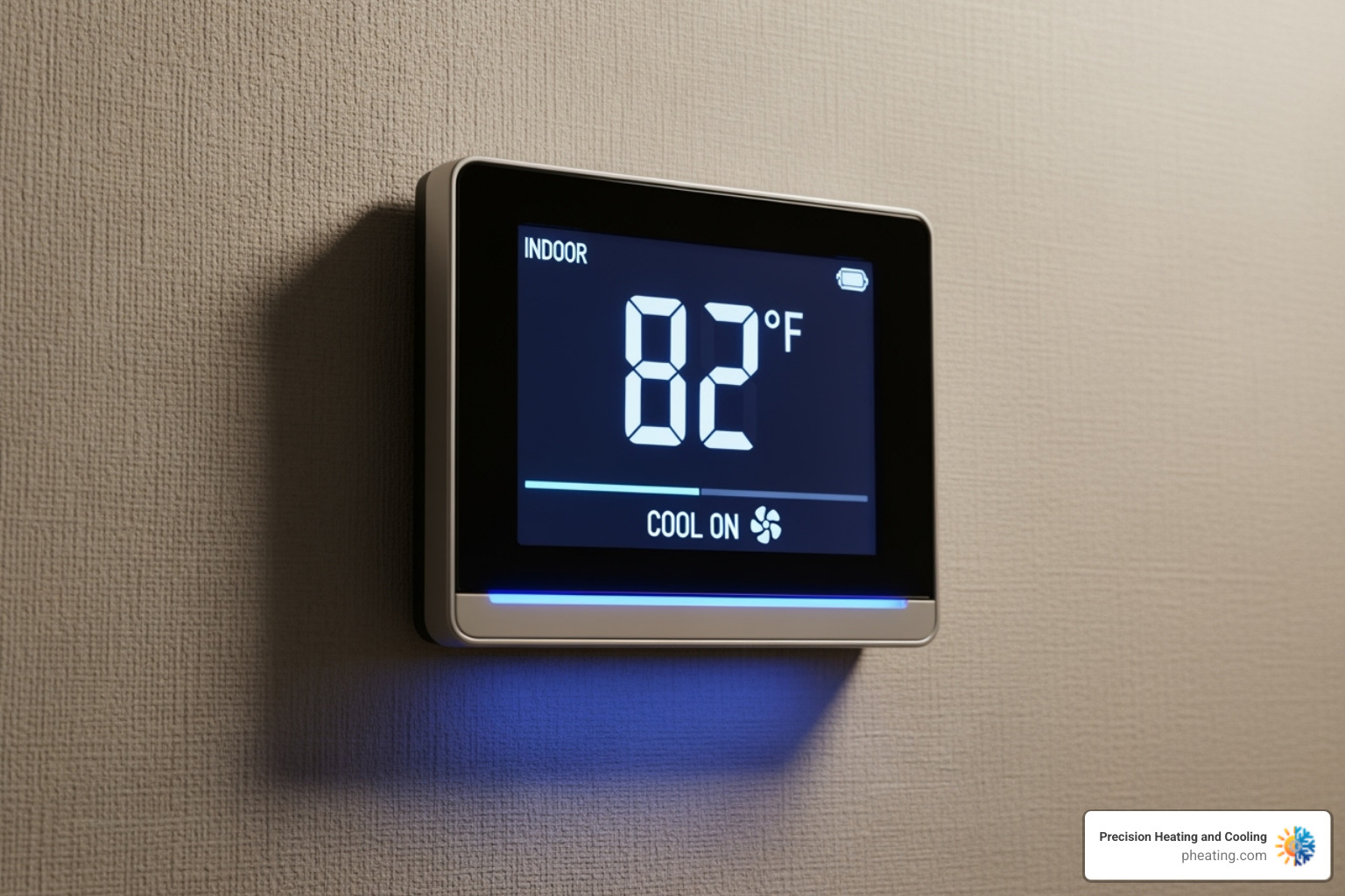 Thermostat showing high indoor temperature with AC running - air con recharge service