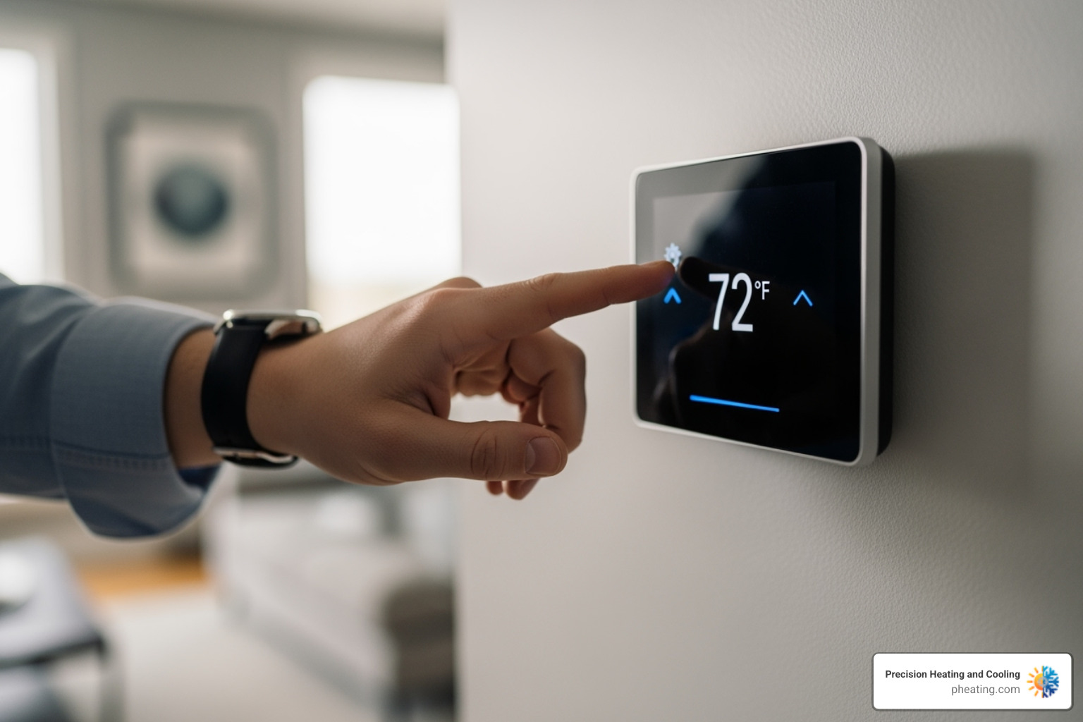 person checking thermostat - AC not cooling