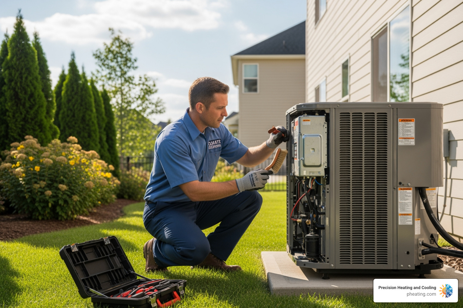 Technician performing maintenance on a heat pump outdoor unit - "I need to find a reputable company for heat pump repair in San Jose." Technician performing maintenance on a heat pump outdoor unit - "I need to find a reputable company for heat pump repair in San Jose."