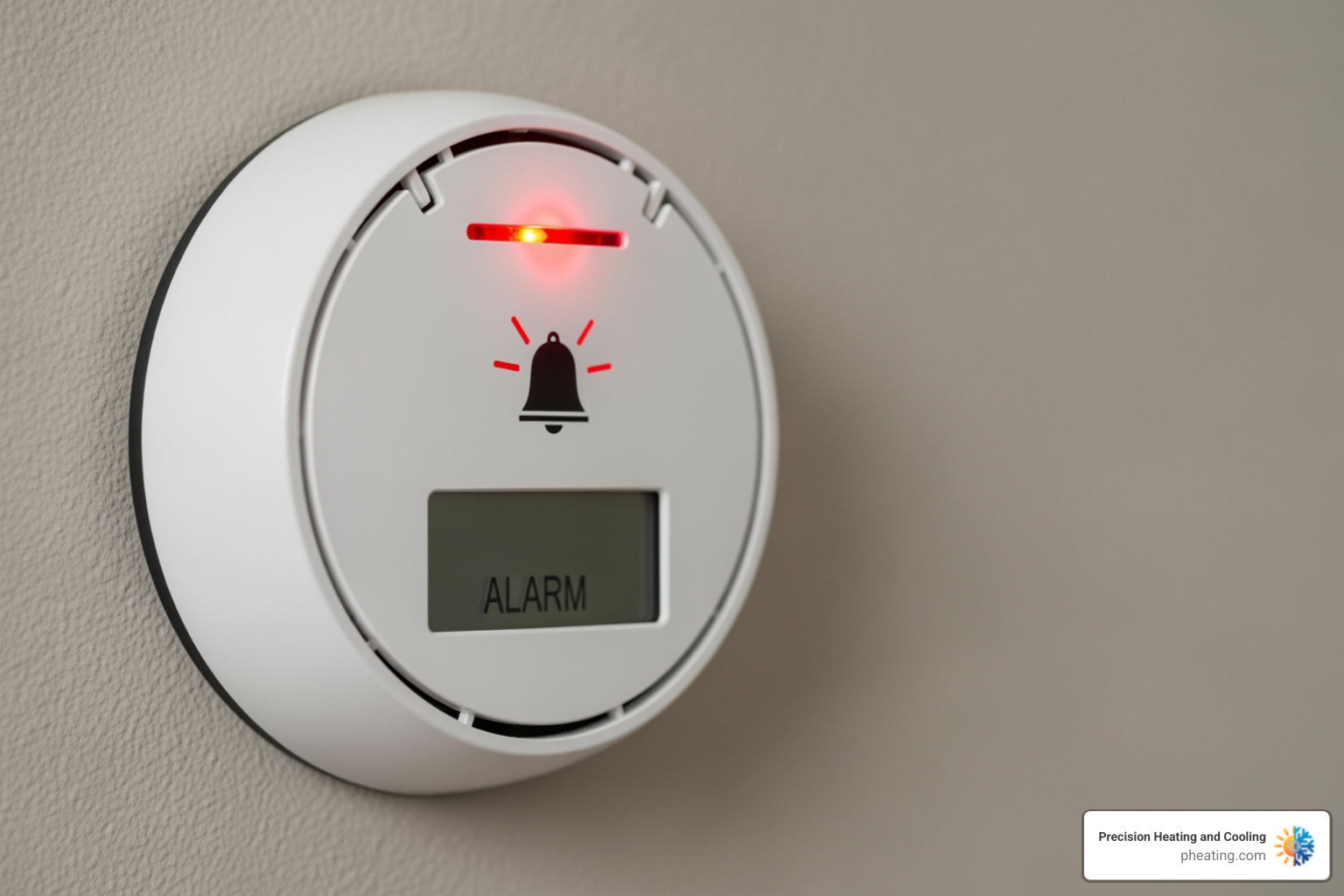 a carbon monoxide detector alarming on a wall - My furnace is not turning on. Who can I call for emergency heating repair in the Bay Area?"